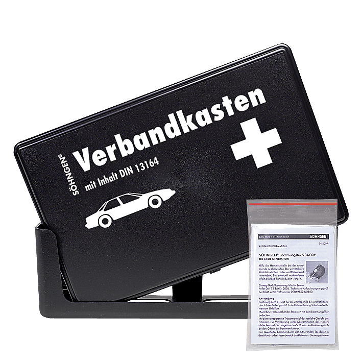 KFZ-Verbandkasten DIN 13164 plus Beatmungstuch, Haltbarkeitsdatum 20 Jahre, 3004010 - Notemed Medizintechnik 