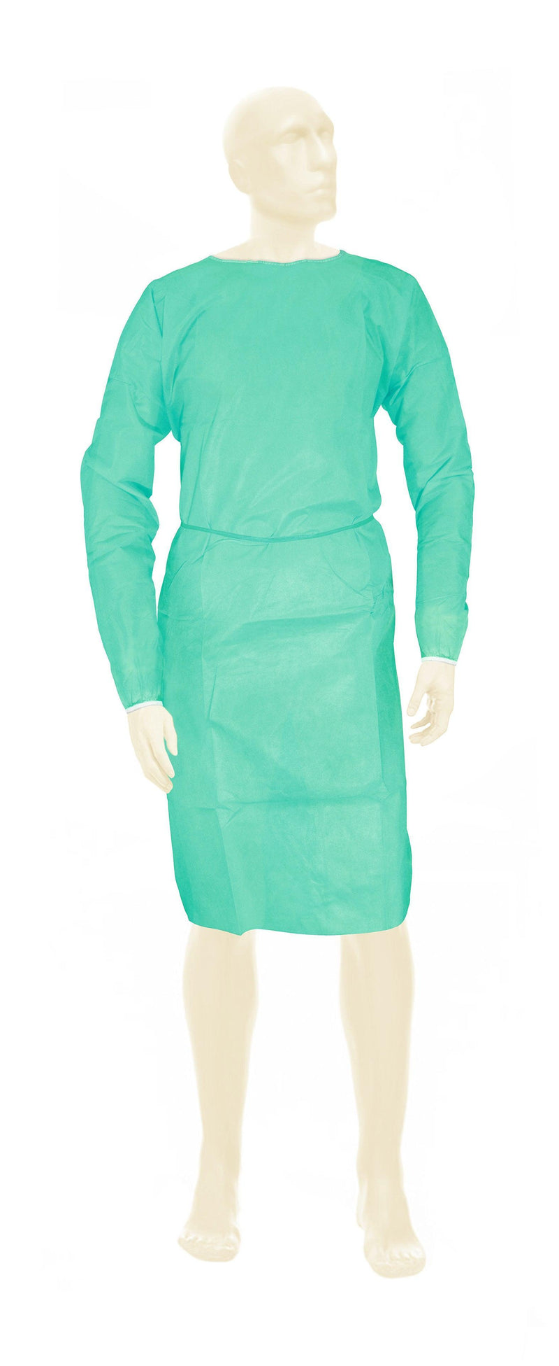BeeSana® PP-Kittel 23 g, DER KLASSIKER Schutzmantel für Personal und Besucher, mit elastischen Gummibändern, 110 cm x 140 cm, grün, 3685 - Notemed Medizintechnik 