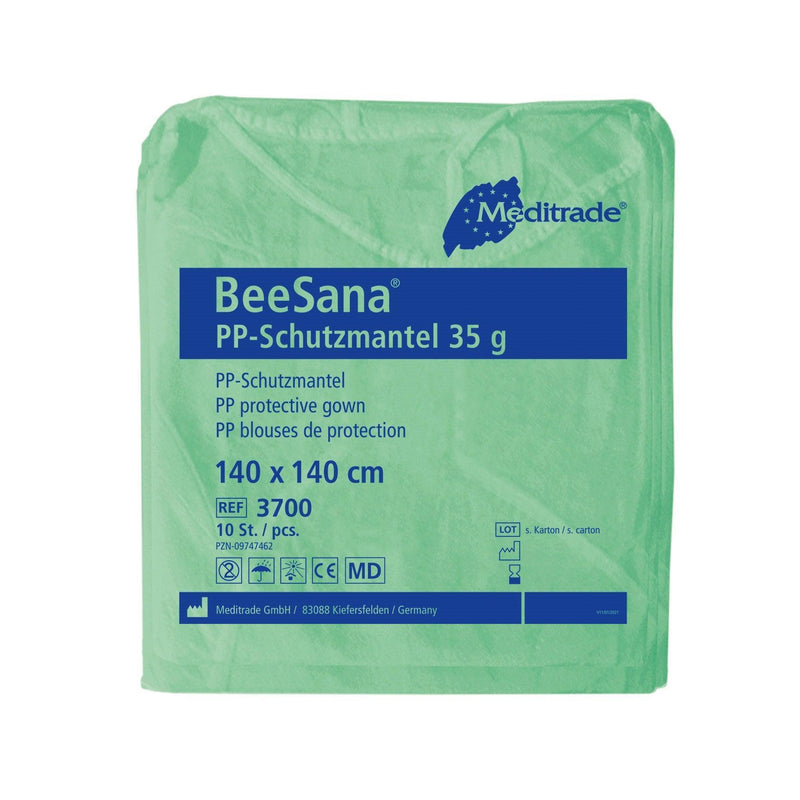 BeeSana® PP-Schutzmantel 35 g, Schutzmantel für Personal und Besucher, 140 x 140 cm, grün, 3700 - Notemed Medizintechnik 