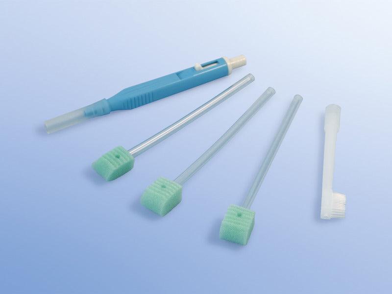 Mundpflegeset mit Ansatz für Fingertip, Zahnbürste, 3 Schwämmchen, steril, PZN 15882690, 4300466505 - Notemed Medizintechnik 