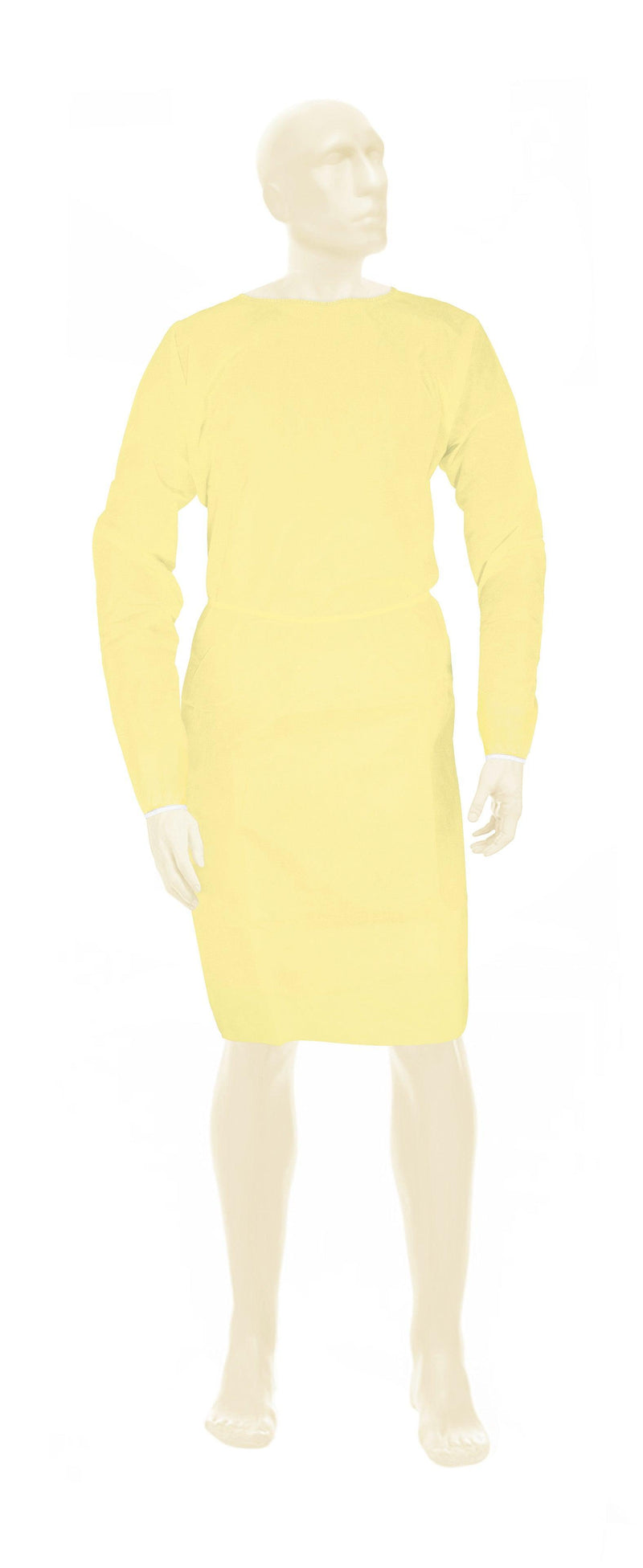 BeeSana® PP/PE-Kittel 26 g, gelb, DER WASSERABWEISENDE Teillaminierter Schutzkittel für Personal und Besucher, 4698 - Notemed Medizintechnik 
