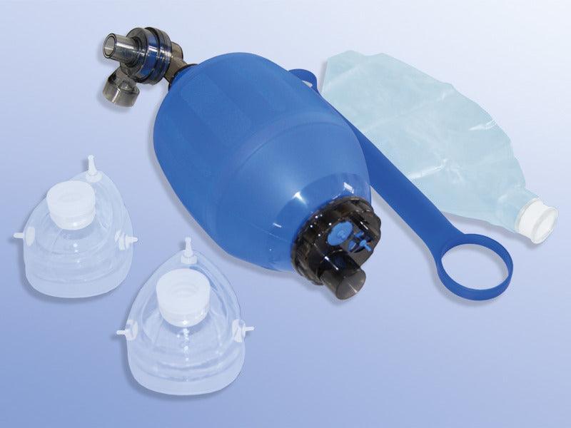 Beatmungsbeutel aus Silikon für Erwachsene inkl. Maske Gr. 4 u.Gr. 5 mit O²-Reservoir, 5150000301 - Notemed Medizintechnik 