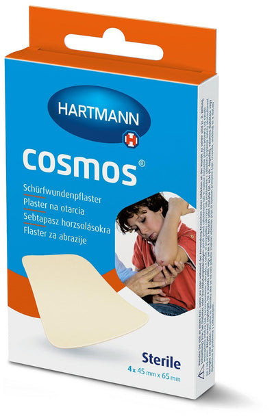 Cosmos Schürfwundenpflaster 45x65mm, zur feuchten Wundbehandlung, Hydrogel-Pflaster geeignet bei kleinen oberflächlichen Verbrennungen und Verbrühungen, Spezialpflaster, 532028 Hartmann