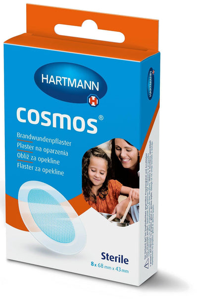 Cosmos Brandwundenpflaster 68 x 43 mm, wasserdicht, zur feuchten Wundbehandlung, gute Polsterwirkung, Wundverband, Wundpflaster, Wundschnellverband, 532030 Hartmann