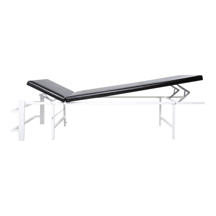 Wandklapp-Ruheraumliege Stahl Kopf/Fuß verstellbar, senkrecht, schwarz, 6001228s - Notemed Medizintechnik 
