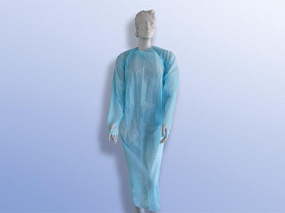 Einmalkittel / Besucherkittel, Schutzkittel mit langem Arm / 98 x 120 cm / 132 cm x 152 cm / wasserundurchlässig, VE = 100 Stück - Notemed Medizintechnik 