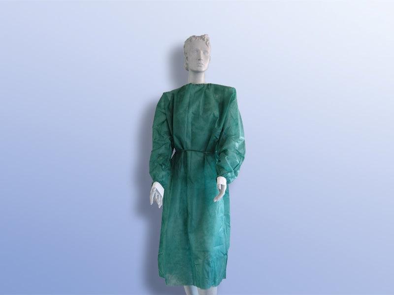 Einmalkittel, Besucherkittel, Schutzkittel, grün / Strickbündchen Länge 125 cm Länge 125 cm, VE / 10 Stück, PZN 7252302, 7559000004 - Notemed Medizintechnik 