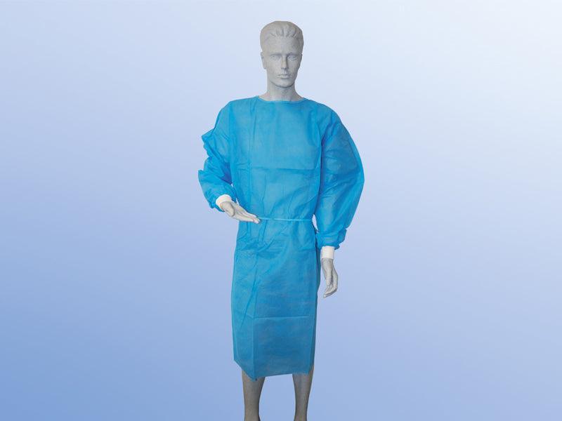 Einmalkittel, Besucherkittel, Schutzkittel, blau mit Strickbündchen Breite 140cm / 160 cm / Länge 125cm /144 cm Arml.61cm Armb.32, 40g/m² - Notemed Medizintechnik 