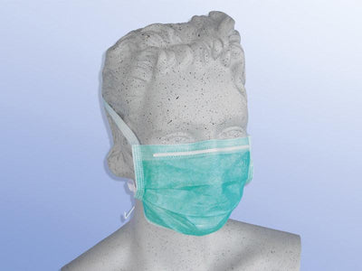 Gesichtsmasken mit Bügel grün zum Binden, VE / 50 Stück, PZN 882589, 7589500000 - Notemed Medizintechnik 