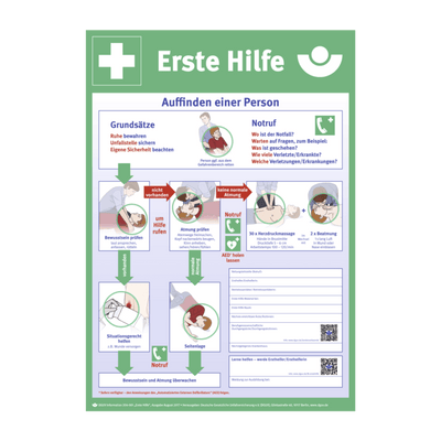 Anleitung Erste-Hilfe Plakatform Papier, 8001003 - Notemed Medizintechnik 