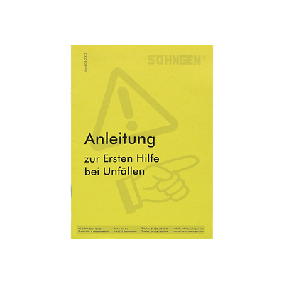 Anleitung Erste-Hilfe Heftform gelb, entspricht DGUV 204-006, 8001004 Söhngen
