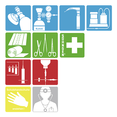 Piktogramm-Serie 1 Notfallmedizin-G 80 x 80 mm, 8001012 - Notemed Medizintechnik 