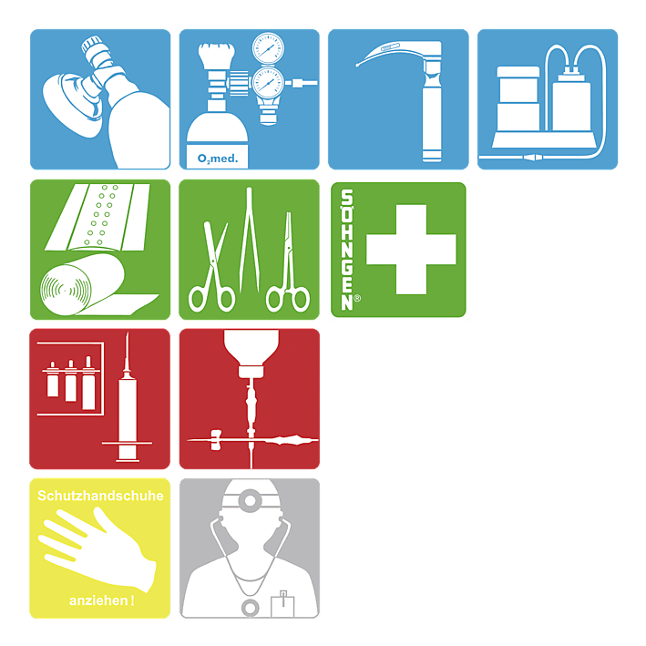 Piktogramm-Serie 1 Notfallmedizin-G 80 x 80 mm, 8001012 - Notemed Medizintechnik 