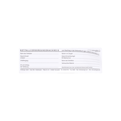 Miniblock Notfallversorgungsnachweis, 40 Blatt, 8001270 - Notemed Medizintechnik 