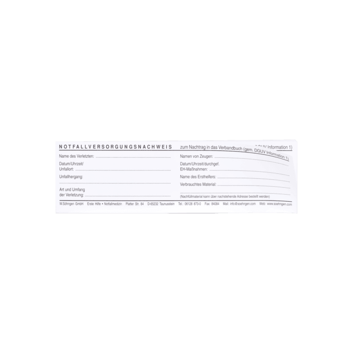 Miniblock Notfallversorgungsnachweis, 40 Blatt, 8001270 - Notemed Medizintechnik 