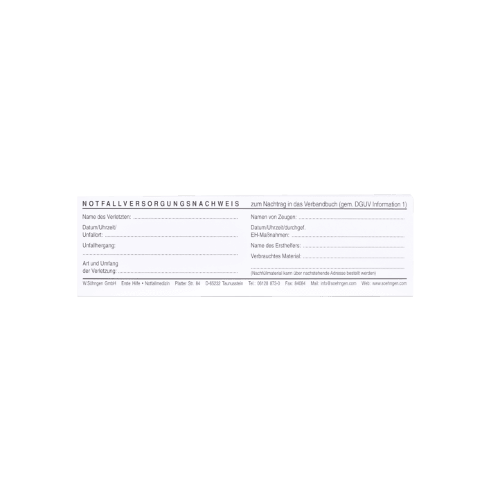 Miniblock Notfallversorgungsnachweis, 40 Blatt, 8001270 - Notemed Medizintechnik 