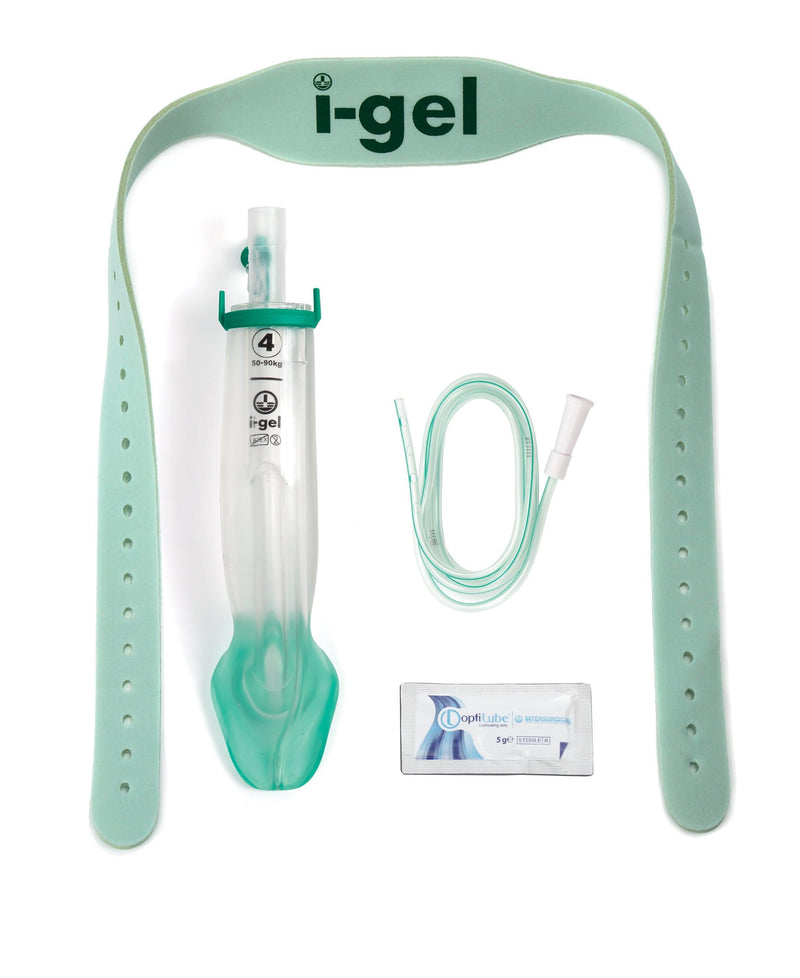 I-GEL supraglottische Atemhilfe, Gr. 1 bis Gr. 5 (+90kg), schnelles und einfaches Einführen, i-gel O2 Resus Set - Tütchen Gleitmittel - Notemed Medizintechnik 