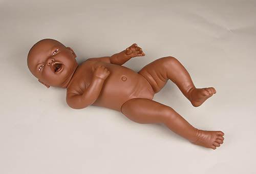 Neugeborenenpuppe für Wickelübungen, weiblich, dunkel, BA83 - Notemed Medizintechnik 