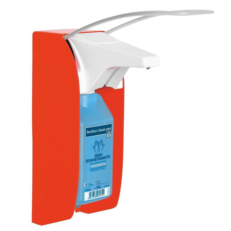 BODE-Eurospender 1 plus signal rot 1000 ml, Ersatzpumpe Eurospender 1 plus 1000 ml, Robuster Metallspender, der selbst stärkeren Belastungen standhält und hohen Hygieneanforderungen gerecht wird, 981252, 975576, 974762, 974760, 981194 - Notemed Medizintechnik 