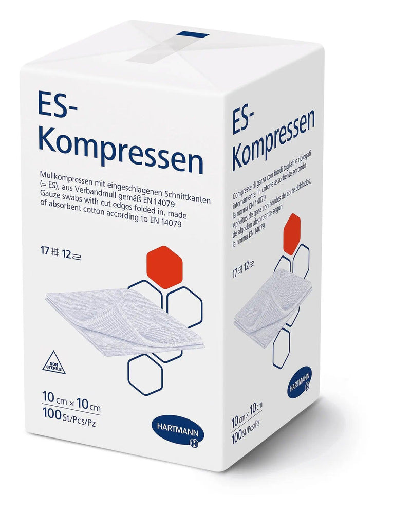 ES-Kompresse unsteril 8-fach Packung 100 St. , 5 x 5 cm, 7,5 x 7,5 cm, 10 x 10 cm - Notemed Medizintechnik 