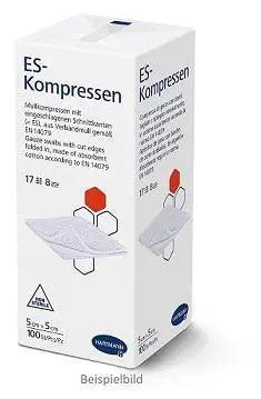 ES-Kompresse unsteril 8-fach Packung 100 St. , 5 x 5 cm, 7,5 x 7,5 cm, 10 x 10 cm - Notemed Medizintechnik 