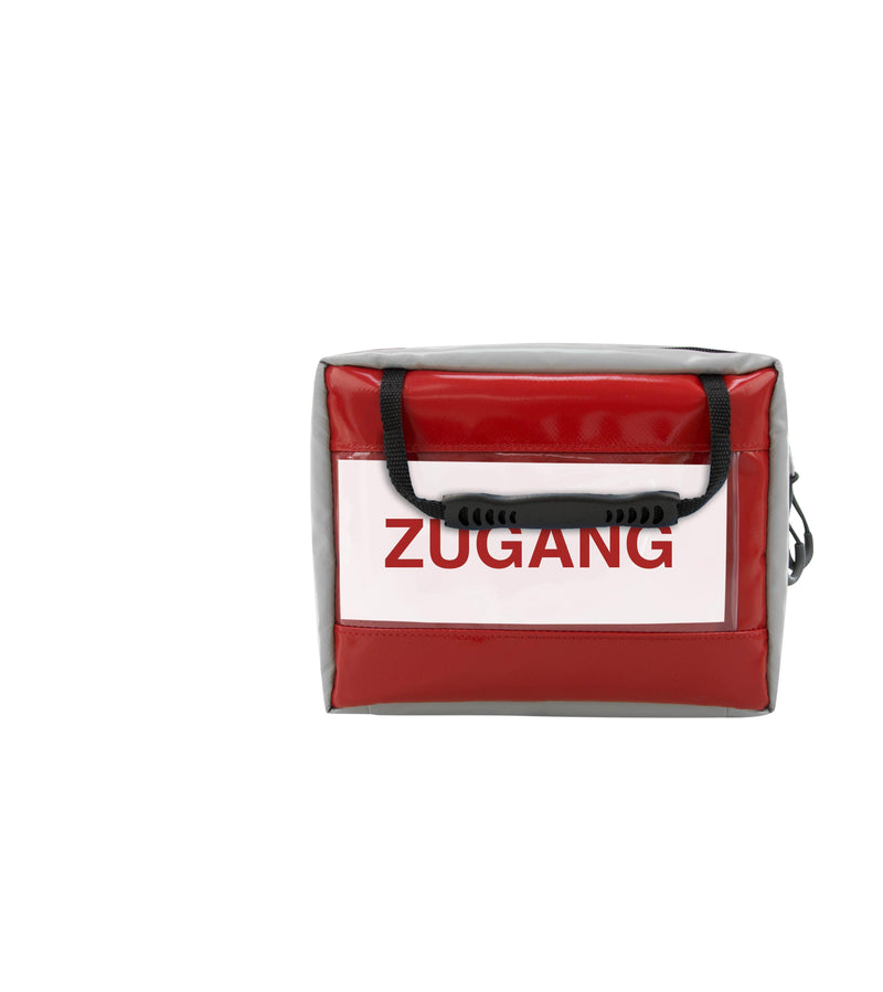 Modultaschen-Kennzeichnungen Stabile und passgenaue Hartfolien-Schilder, Beschriftung Modultaschen, AEROcase® - Notemed Medizintechnik 