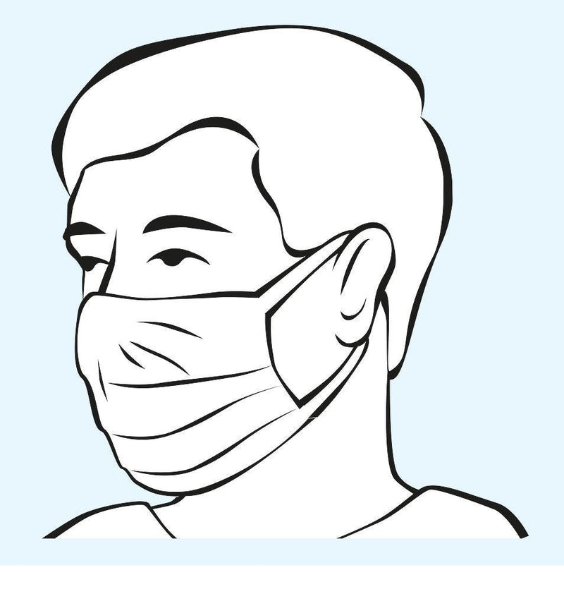 Foliodress mask Comfort Loop blau, OP-Maske, Einwegmaske, Gesichtsmaske, mit weichen, elastischen Gummibändern zur Fixierung hinter den Ohren, 992537 - Notemed Medizintechnik 