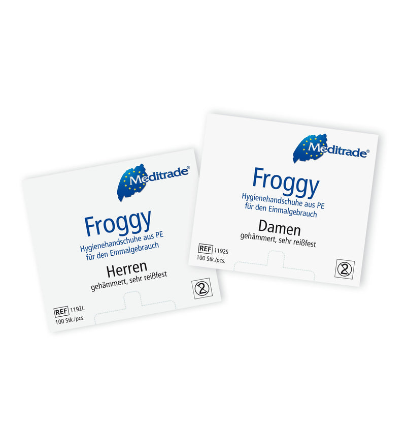 Froggy™ Hygienehandschuh aus reißfestem Polyethylen, Handschuhe, Small (6-6,5), Large (8-8,5), 1192L, 1192S - Notemed Medizintechnik 