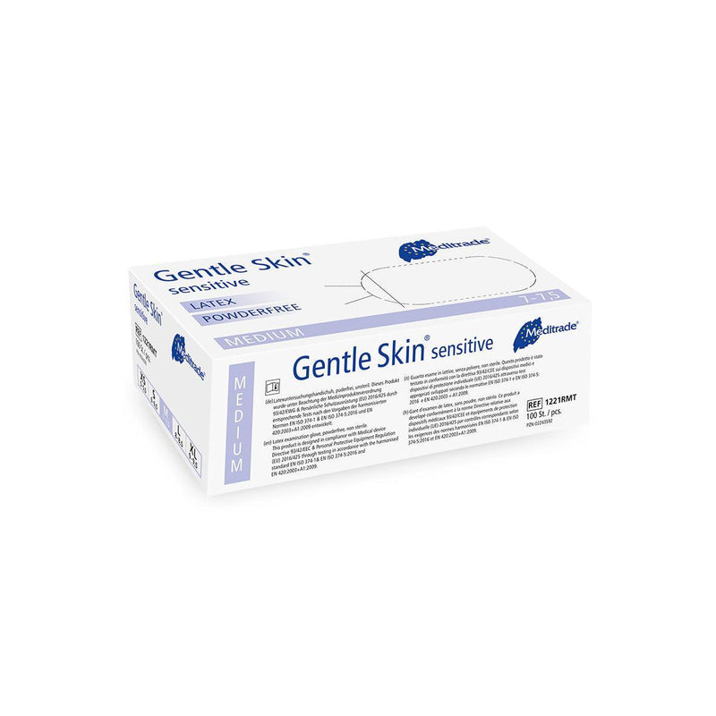 Gentle Skin® sensitive
 Untersuchungshandschuh aus Latex, puderfrei, X-Large (9), Large (8-8,5), Medium (7-7,5), Small (6-6,5), Small (6-6,5),  X-Small (5,5), 1221RLT, 
1221RMT, 
1221RST, 
1221RXLT, 
1221RXST