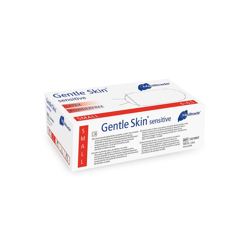 Gentle Skin® sensitive
 Untersuchungshandschuh aus Latex, puderfrei, X-Large (9), Large (8-8,5), Medium (7-7,5), Small (6-6,5), Small (6-6,5),  X-Small (5,5), 1221RLT, 
1221RMT, 
1221RST, 
1221RXLT, 
1221RXST