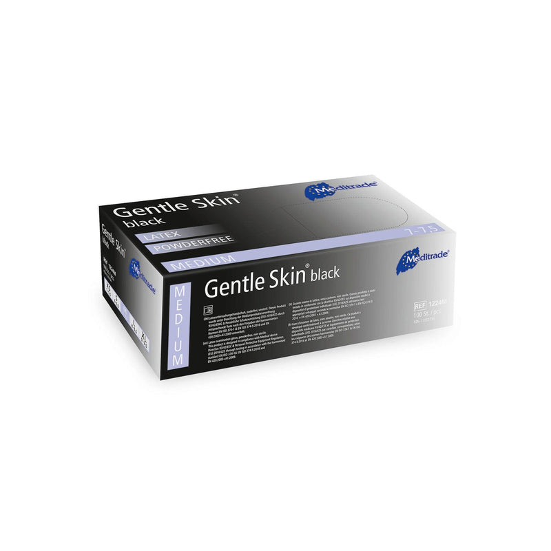 Gentle Skin® black
 Untersuchungshandschuh aus Latex, puderfrei, X-Large (9), Large (8-8,5), Medium (7-7,5), Small (6-6,5), Small (6-6,5), X-Small (5,5), 1224L, 
1224M, 
1224S, 
1224XL, 
1224XS