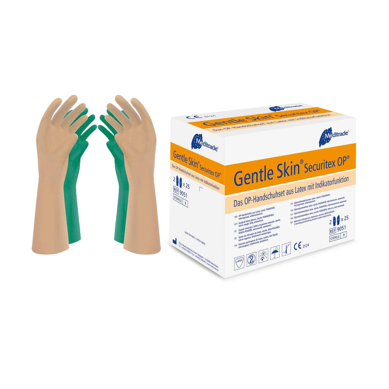 Gentle Skin® Securitex® OP OP-Handschuh aus Latex, steril, puderfrei, Gr. 6 - Gr. 8,5, 90516, 905165, 90517, 905175, 90518, 905185 - Notemed Medizintechnik 