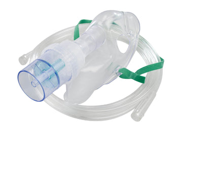 Aerosol-Inhalationssets PVC, für Kinder, Erwachsene, Maske, Nasenclip, Kopfhalteband, Medikamentenvernebler, 2 m O2-Sicherheitsschlauch, AEROpart HUM