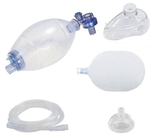Mehrweg Beatmungsbeutel, Silikon, Erwachsene, Beatmungsbeutel-Set mit, O2-Schlauch und Reservoirbeutel, AERObag - Notemed Medizintechnik 