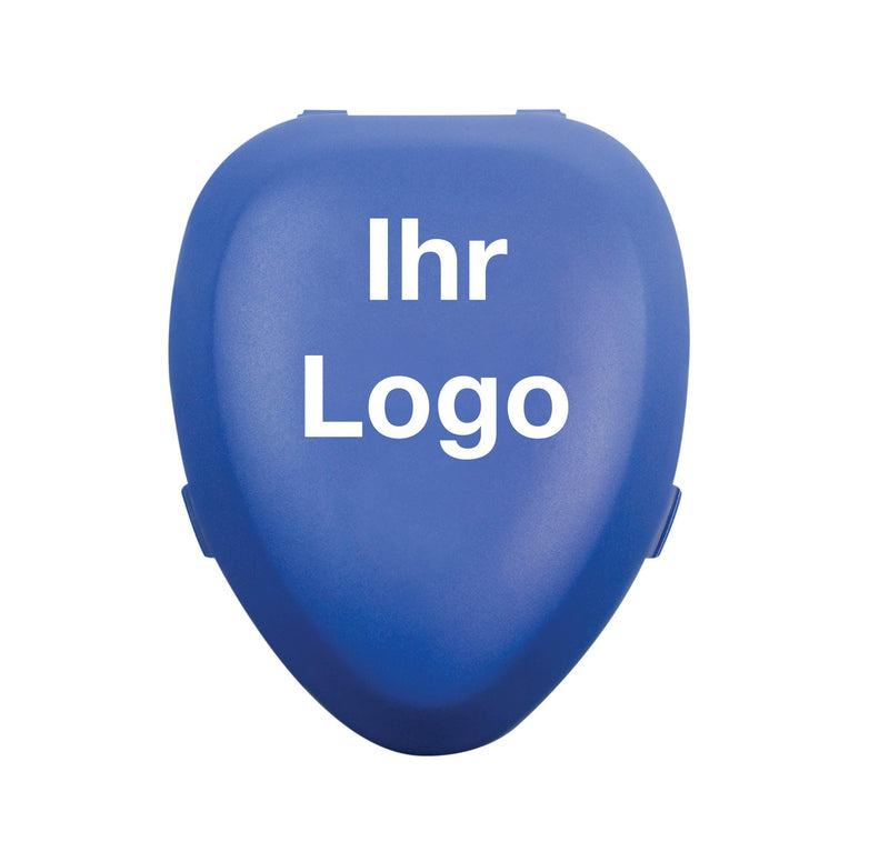 Einmal-Beatmungsmaske, mit Einwegventil, aus PVC, in Hartschalenbox, MIT INDIVIDUELLEM LOGO, blau, rot, gelb, orange, weiß, AERObag - Notemed Medizintechnik 