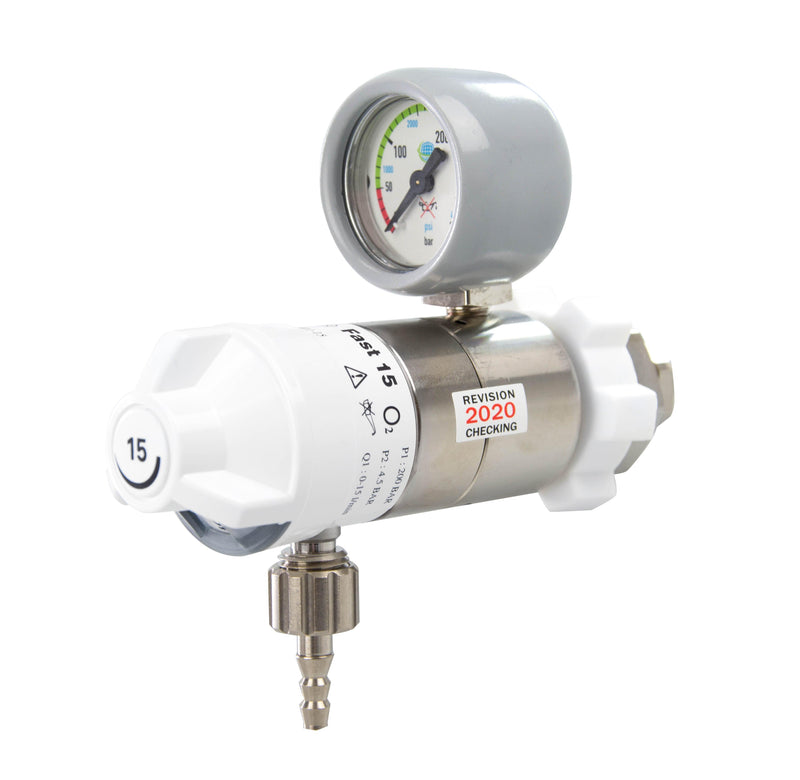 AEROway® - Fast Druckminderer Druckminderer für AEROtreat®, - Mobil (tragbare O2-Geräte) und AEROtreat® - Basis | Care | Rescue (fahrbare O2-Standgeräte).Stufenweise einstellbarer Flow - Notemed Medizintechnik 