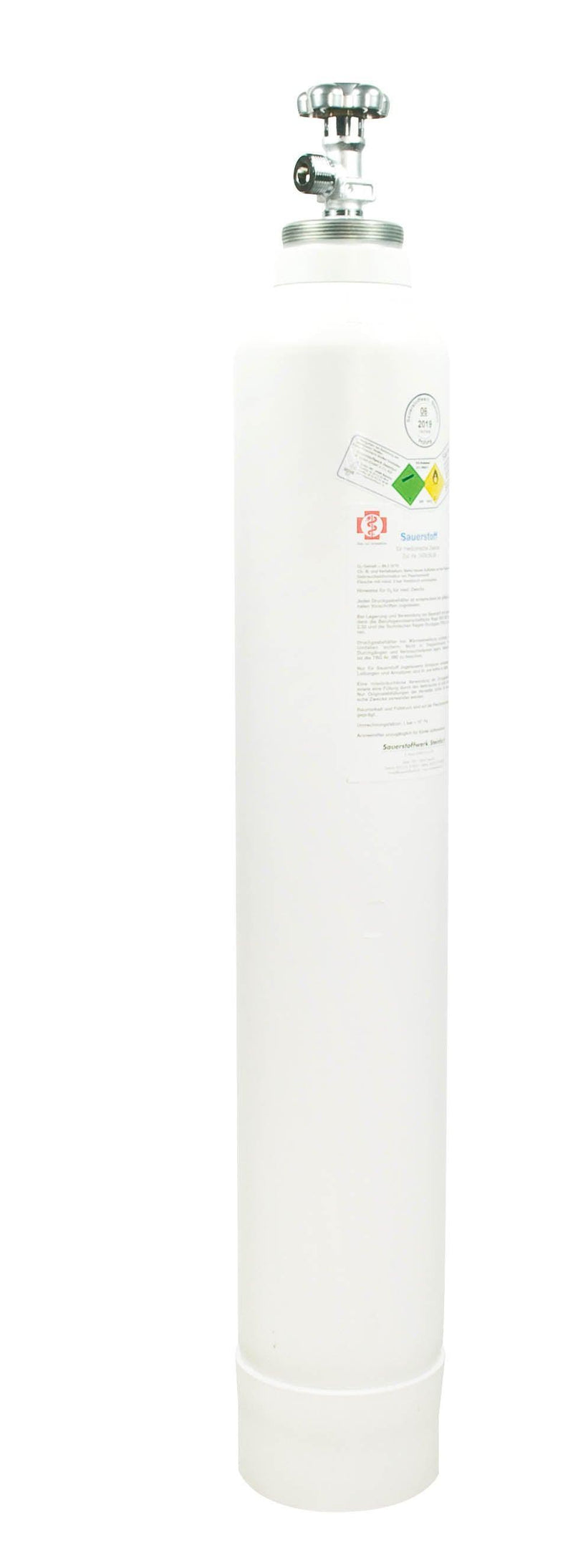 Sauerstoff-Flasche, Sauerstoffflasche, gefüllte Druckgasflasche mit Höhenatemsauerstoff - Notemed Medizintechnik 