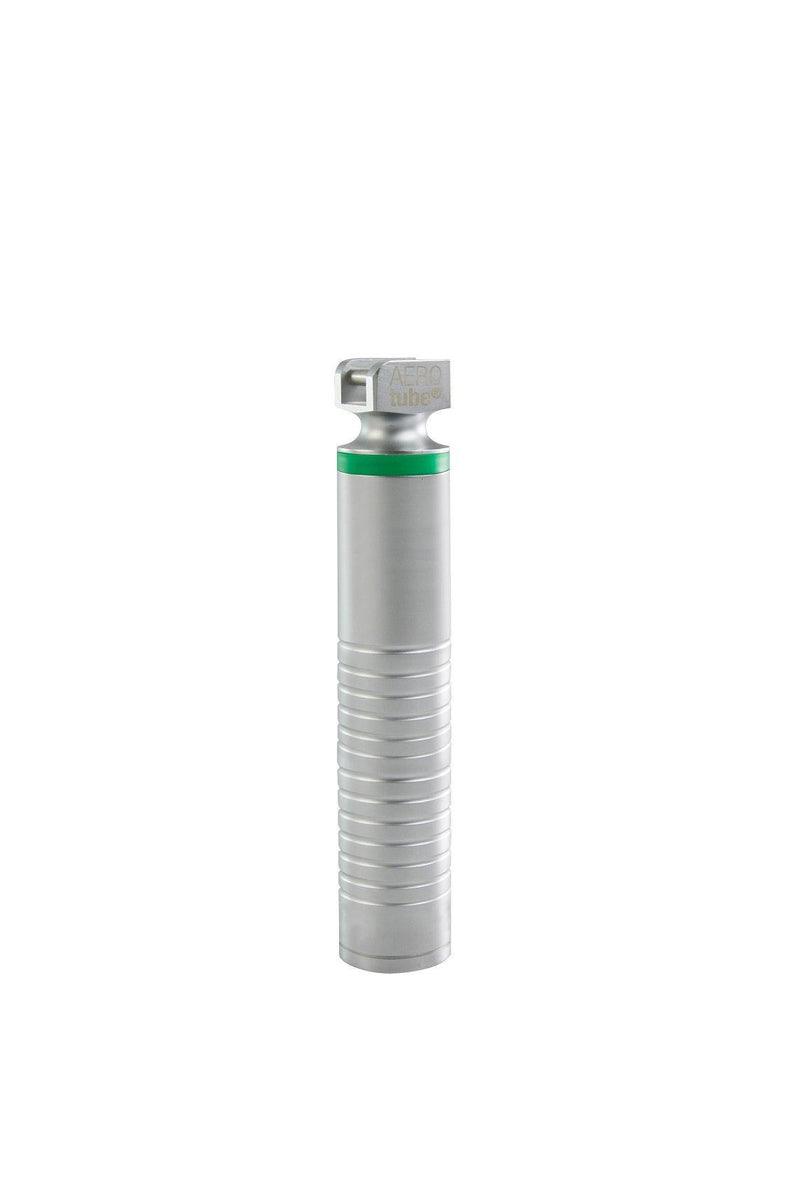 Kaltlicht-Laryngoskopgriff, Mehrweg Laryngoskopspatel, (grüner Standard) Macintosh, Miller, Pro-Version, AEROtube - Notemed Medizintechnik 
