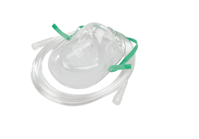 Sauerstoffmasken aus transparentem PVC, für Erwachsene, mit formbarem Nasenclip und elastischem Kopfhalteband, AEROpart HUM