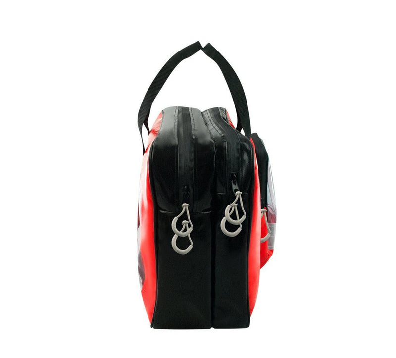 Infektionsschutztasche, Planenmaterial, ANTI-INFECTIONbag, leuchtrot/schwarz, HT13-AIBM1-70 - Notemed Medizintechnik 