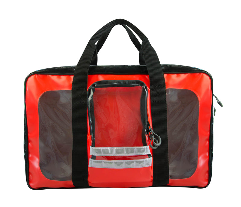 Infektionsschutztasche, Planenmaterial, ANTI-INFECTIONbag, leuchtrot/schwarz, HT13-AIBM1-70 - Notemed Medizintechnik 