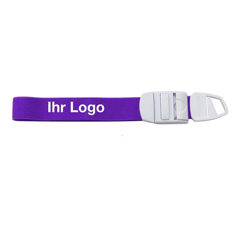 Einhand-Venenstauer, Venenstauer mit individuellem LOGO, grün, orange, olivgrün, pink, rot, violett, weiß, gelb, AEROfusion - Notemed Medizintechnik 