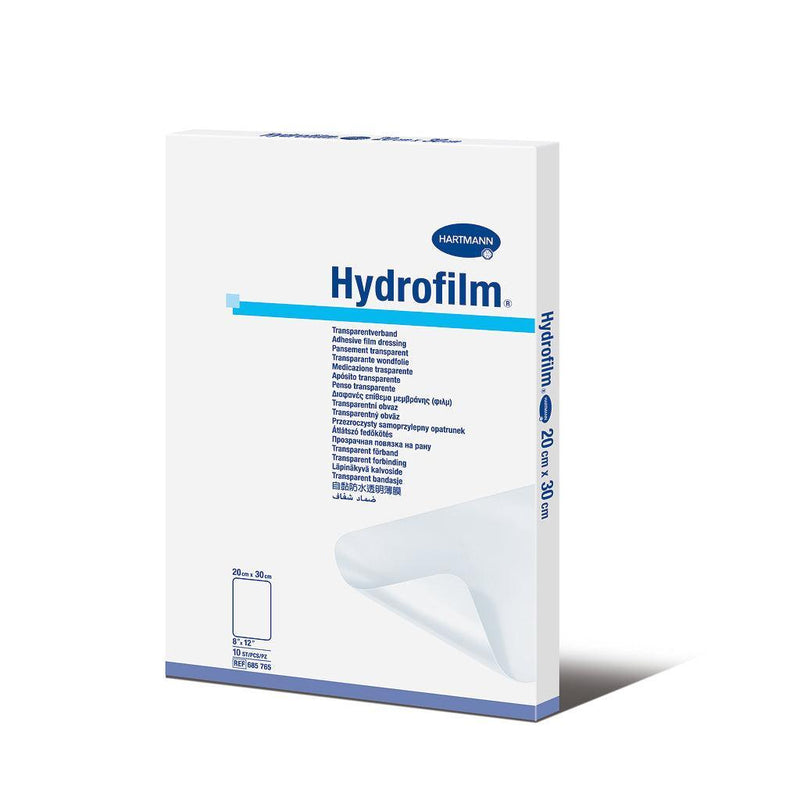 Hydrofilm Folienverband, steril, 6 x 7cm, 10 x 12,5 cm, 10 x 15 cm, 15 x 20 cm, 10 x 25 cm, 12 x 25 cm, 20 x 30 cm, 685755, 685756, 685757, 685758, 685759, 685760, 685761, 685762, 685763, 685764, 685765 - Notemed Medizintechnik 