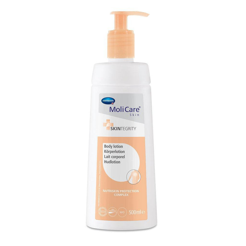 MoliCare Skin Körperlotion, 250 ml, 500 ml, für den ganzen Körper; intensive Pflege für empfindliche Haut, 995041, 995019 - Notemed Medizintechnik 