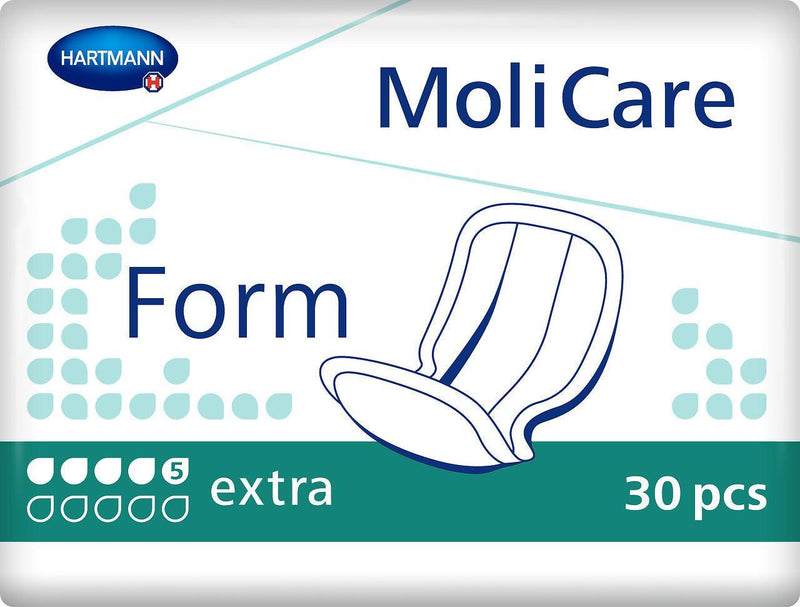 MoliCare Form extra 5 Tropfen, geschlechtsneutrales Produkt bei mittelschwerer Harn- und Stuhlinkontinenz, anatomische Vorlage, Inkontinenzvorlage,168275, PZN 12565569 - Notemed Medizintechnik 