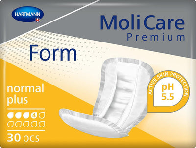 MoliCare Premium Form normal plus 4 Tropfen, anatomische Vorlage, Inkontinenzvorlage, Geschlechtsneutrales Produkt bei leichter bis mittelschwerer Harn- und Stuhlinkontinenz, 168019, PZN 12458359 Hartmann