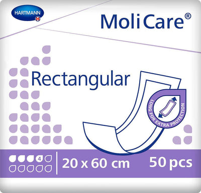 MoliCare Rectangular 4 Tropfen 20 x 60 cm, rechteckige Einlagen, bei leichter Blasenschwäche,160892, PZN 16011336 - Notemed Medizintechnik 