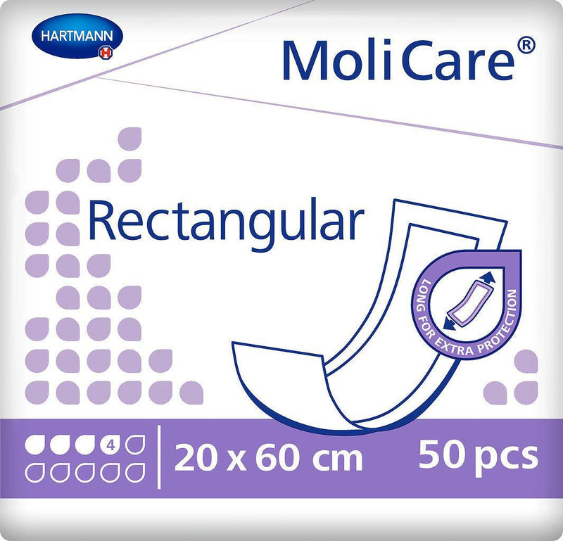 MoliCare Rectangular 4 Tropfen 20 x 60 cm, rechteckige Einlagen, bei leichter Blasenschwäche,160892, PZN 16011336 - Notemed Medizintechnik 