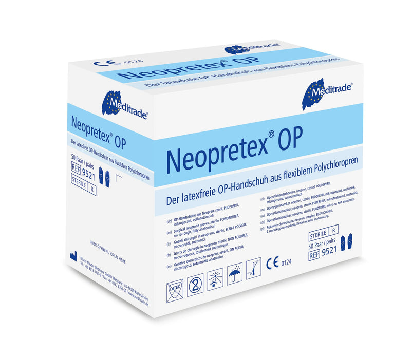 Neopretex® OP OP-Handschuh aus Polychloropren, steril, puderfrei, Gr. 6 - Gr. 9, 95216, 952165, 95217, 952175, 95218, 952185, 95219 - Notemed Medizintechnik 