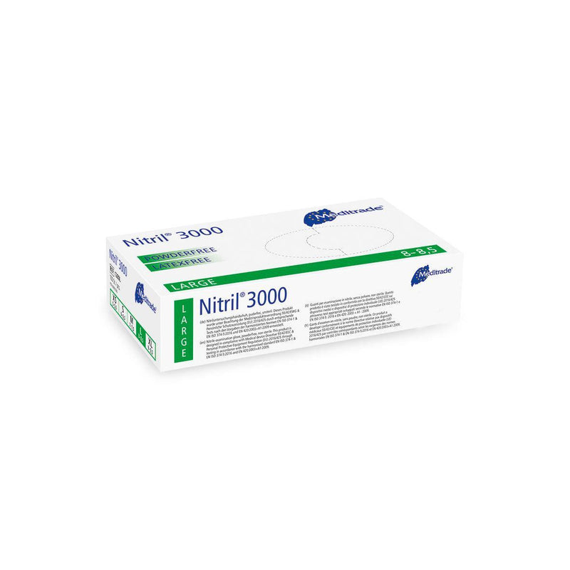 Nitril® 3000
 Untersuchungshandschuh aus Nitril, puderfrei, X-Large (9), Large (8-8,5), Medium (7-7,5), Small (6-6,5), Small (6-6,5), X-Small (5,5), 1280XL, 
 1280L, 
 1280M, 
 1280S, 
 1280XS